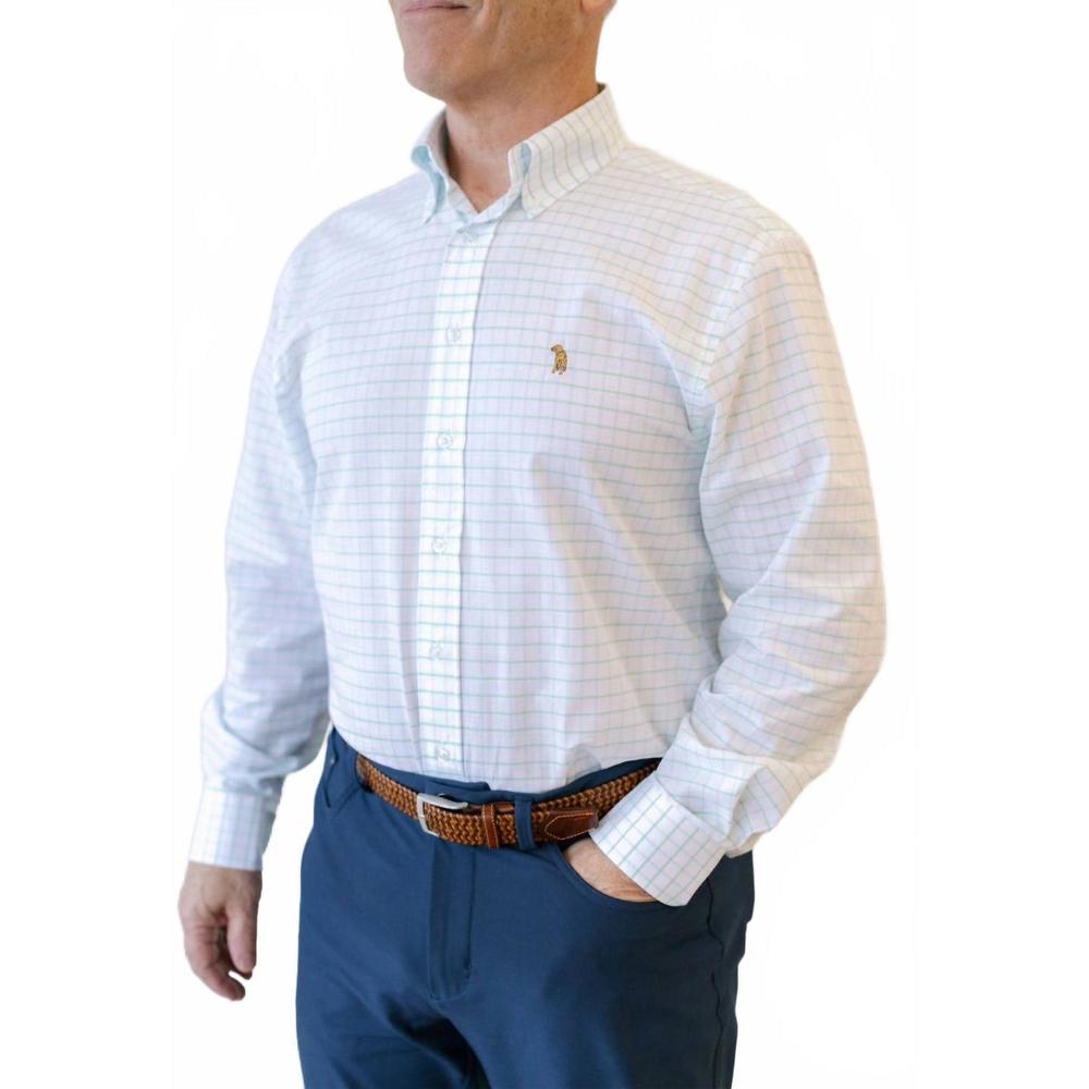 NEW SOUTHERN CASANOVA turtleshell check button down in white